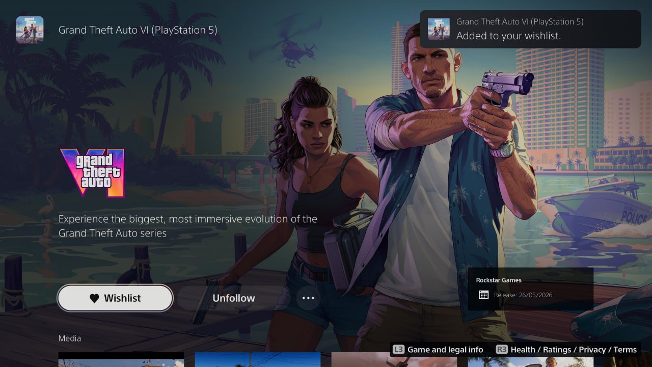 Предзаказы GTA 6, возможно, не за горами: утверждается, что идентификатор игры появился в базе данных PlayStation